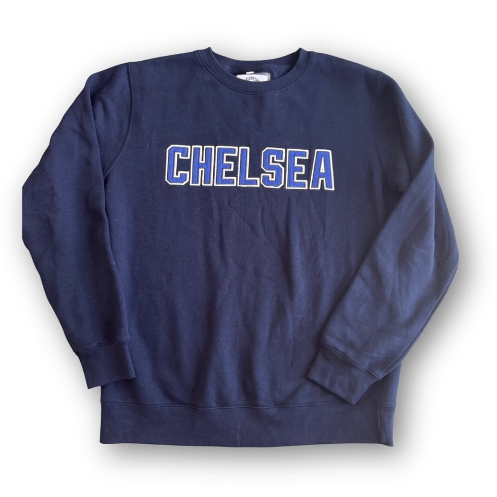 Chelsea Football Club Navy Blue Crew Neck Pullover Sweatshirt